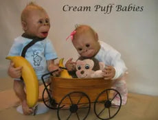 Baby Orangutan Twins Monkey Doll