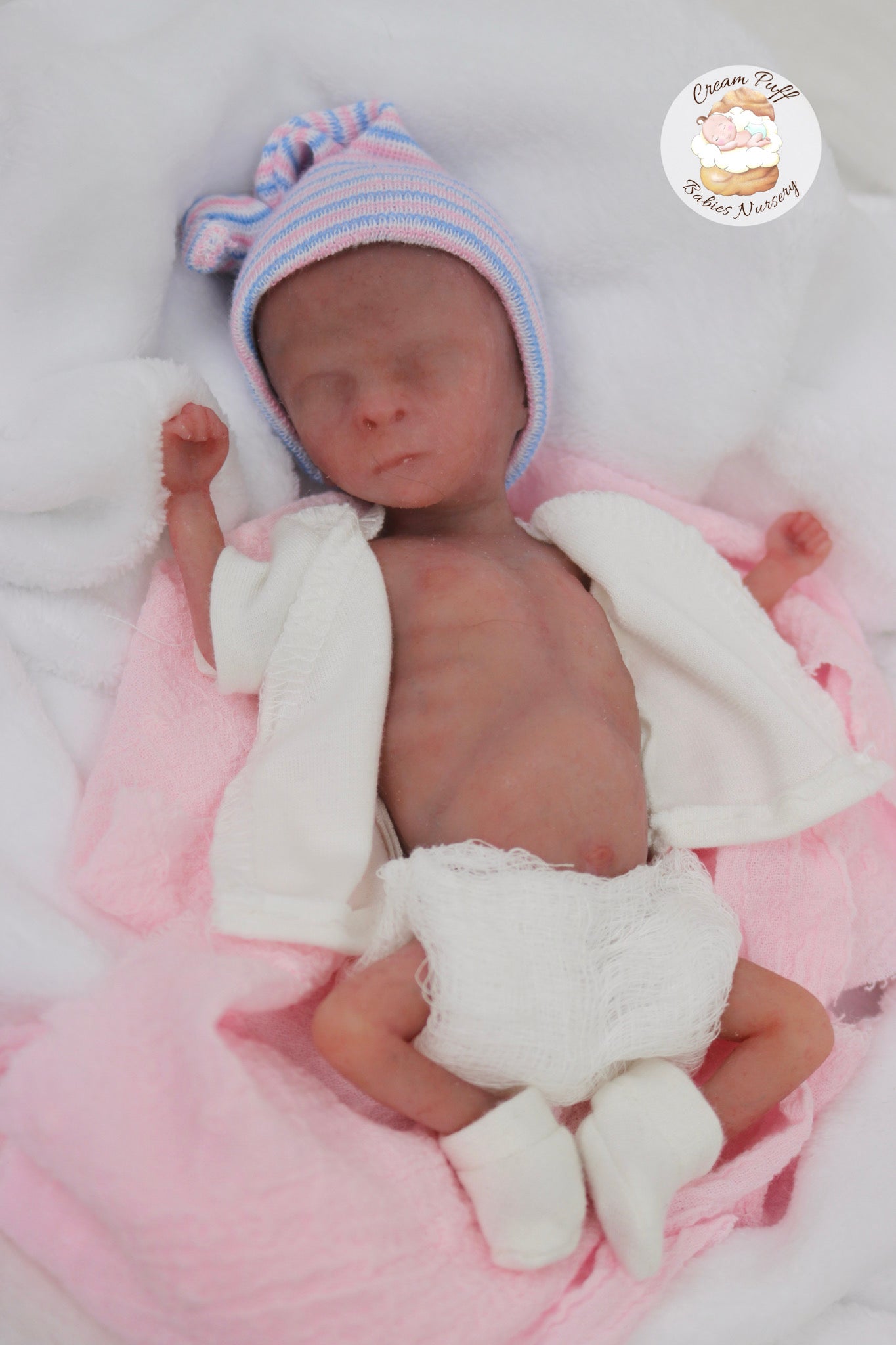 Silicone Micro Preemie Baby Girl Memorial Doll 17-18 week gestation