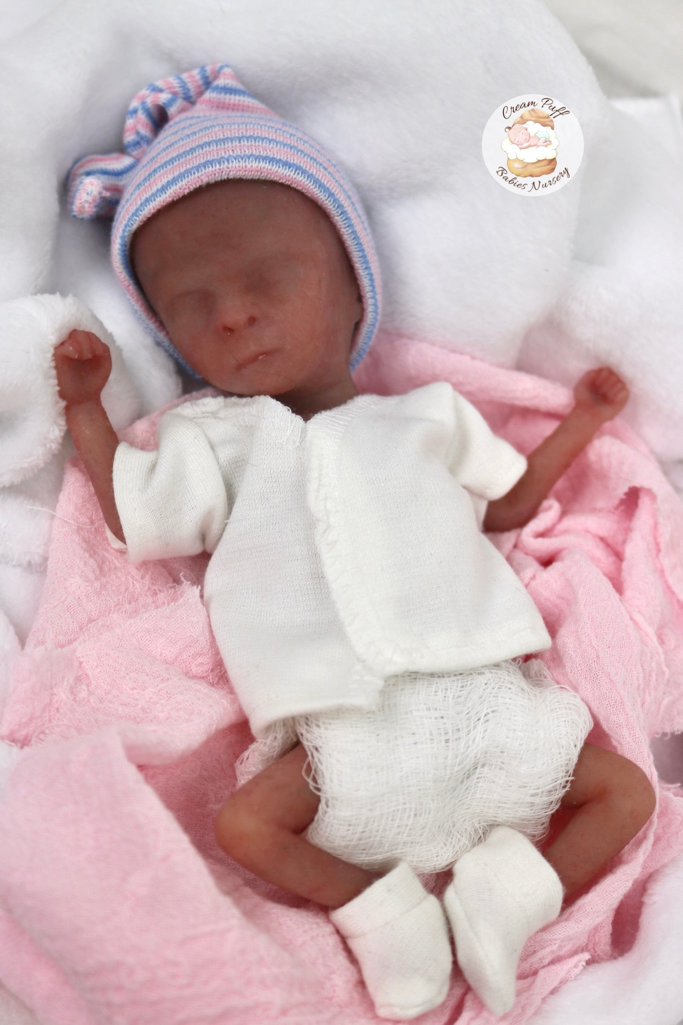 Silicone Micro Preemie Baby Girl Memorial Doll 17-18 week gestation