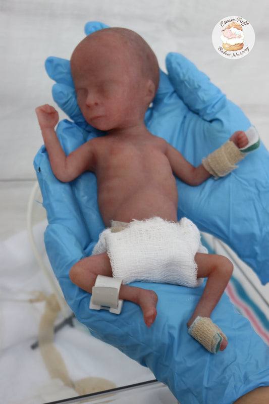 Silicone Micro Preemie Baby Girl Memorial Doll 17-18 week gestation