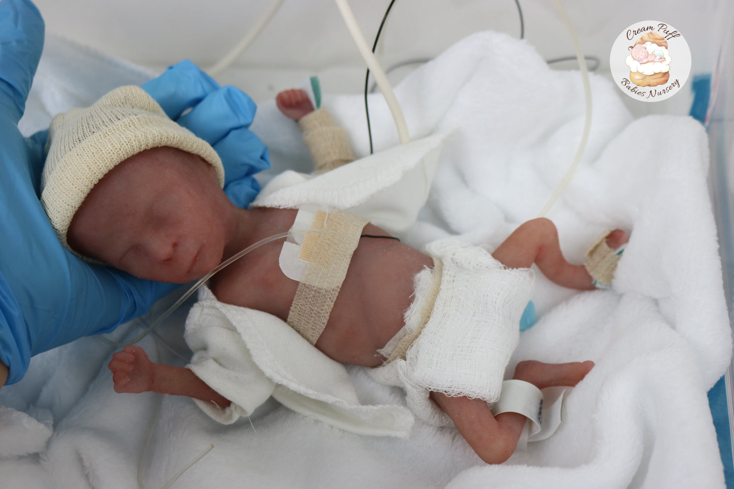 Silicone Micro Preemie Baby Girl Memorial Doll 17-18 week gestation