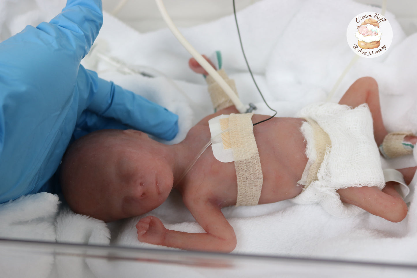 Silicone Micro Preemie Baby Girl Memorial Doll 17-18 week gestation