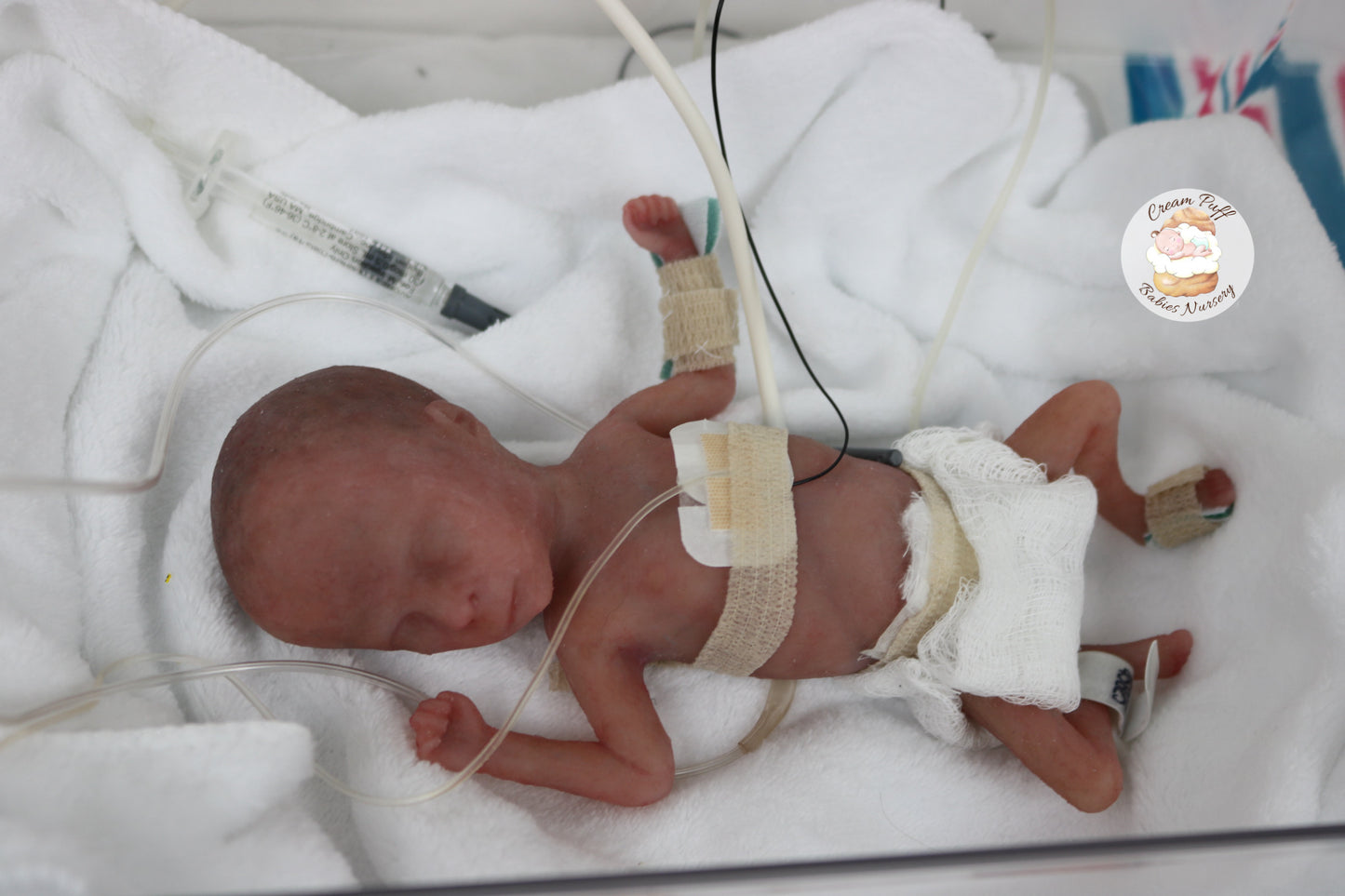 Silicone Micro Preemie Baby Girl Memorial Doll 17-18 week gestation