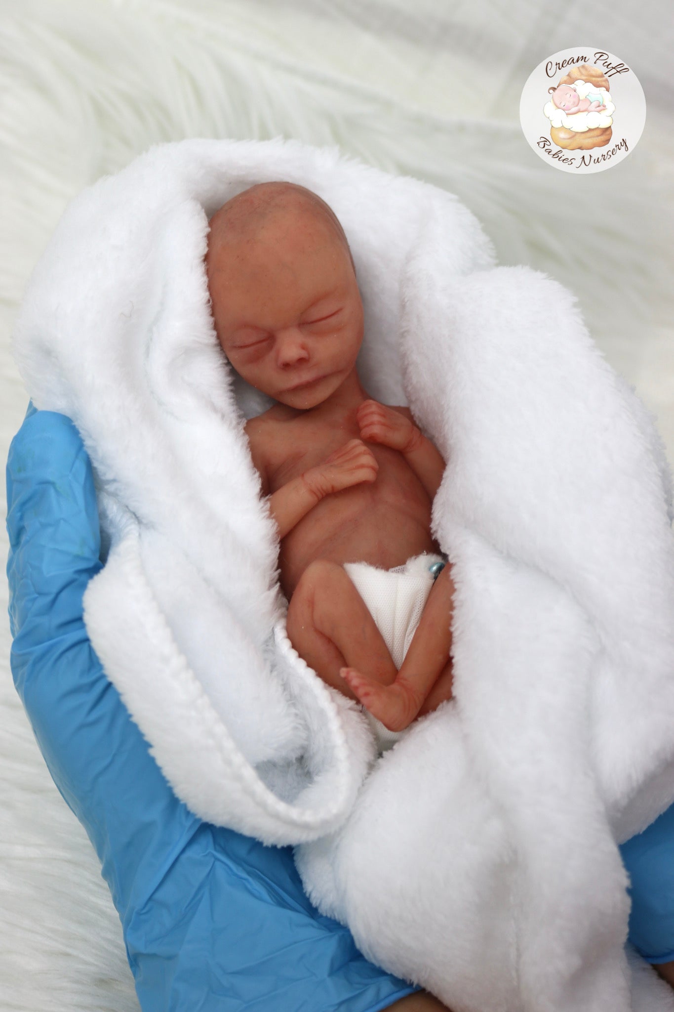 Adoptable Silicone Micro Preemie Baby Boy Memorial Fetus Doll 15-16 Week Gestation