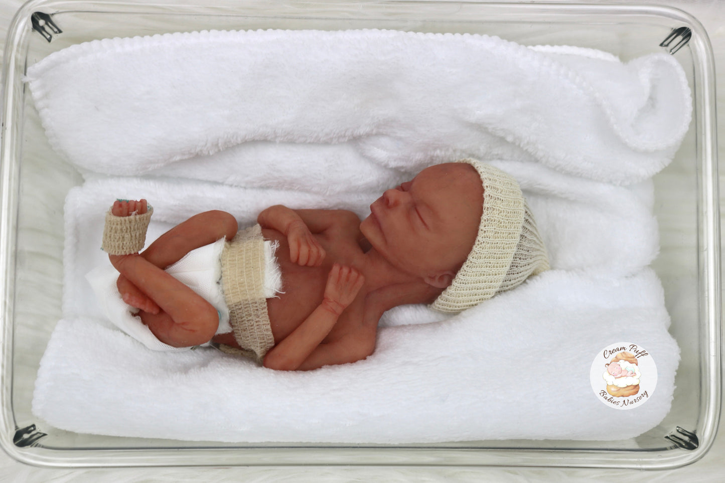 Silicone Micro Preemie Baby Boy Memorial Fetus Doll 15-16 Week Gestation