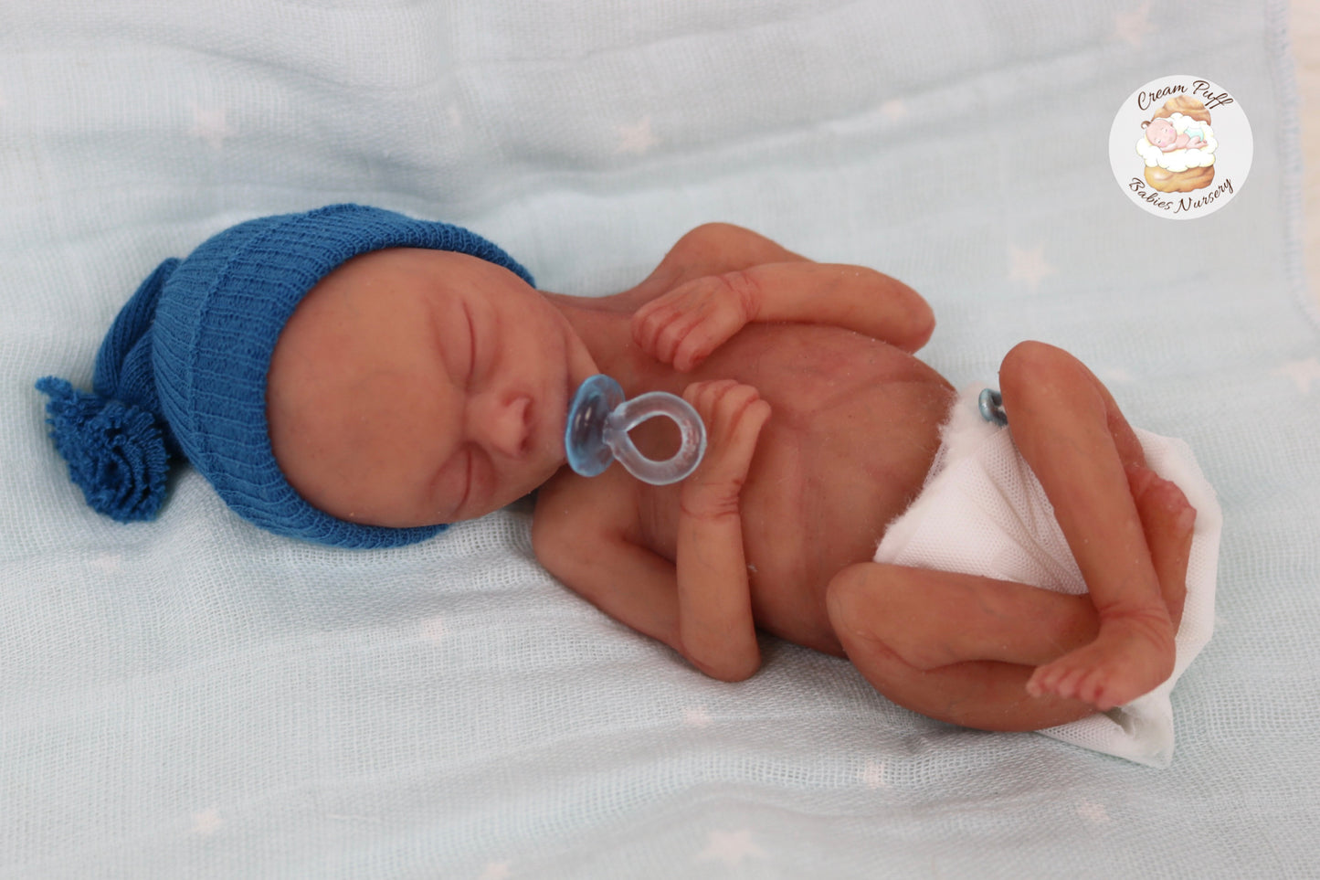 Adoptable Silicone Micro Preemie Baby Boy Memorial Fetus Doll 15-16 Week Gestation