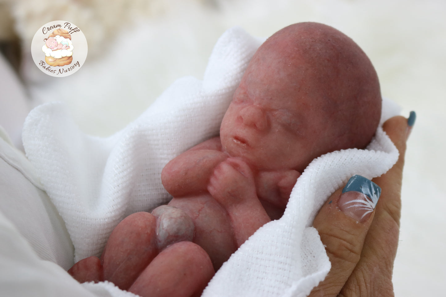 Reborn Silicone Fetus Micro Preemie Baby Girl Memorial Doll 22 Week Gestation