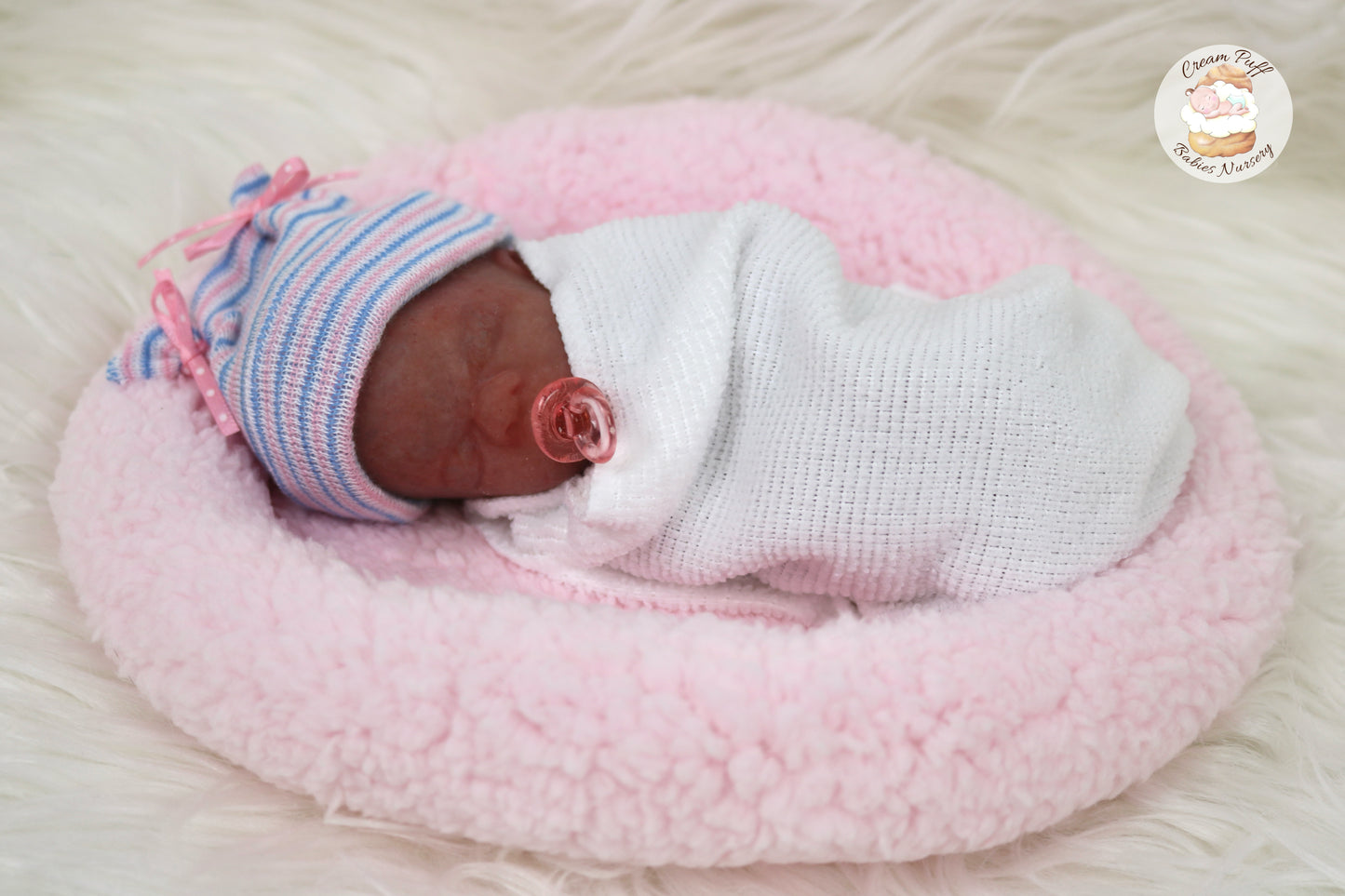 Reborn Silicone Fetus Micro Preemie Baby Girl Memorial Doll 22 Week Gestation