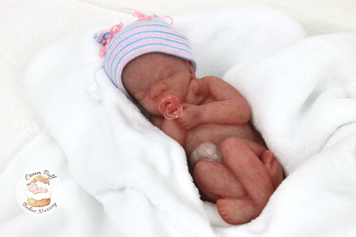 Reborn Silicone Fetus Micro Preemie Baby Girl Memorial Doll 22 Week Gestation