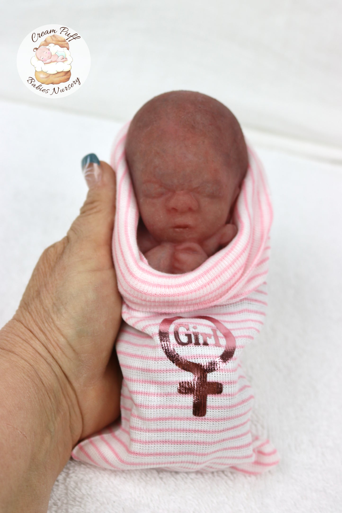 Reborn Silicone Fetus Micro Preemie Baby Girl Memorial Doll 22 Week Gestation