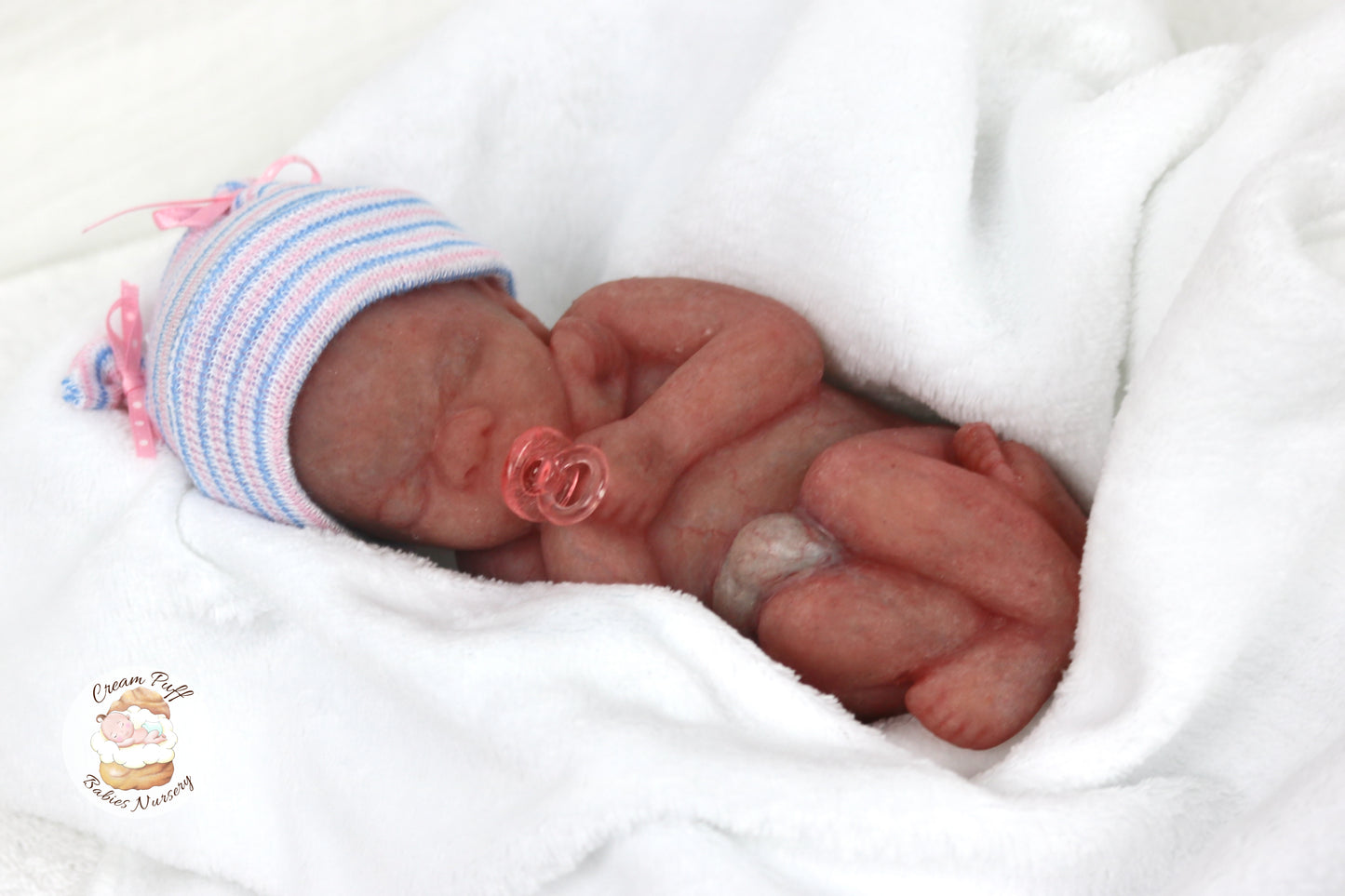 Reborn Silicone Fetus Micro Preemie Baby Girl Memorial Doll 22 Week Gestation