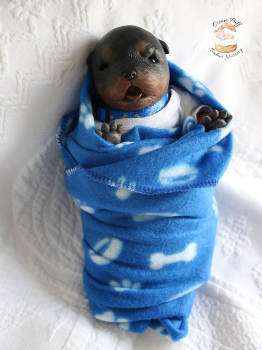 Reborn Rottweiler / Doberman Puppy Dog Baby Doll