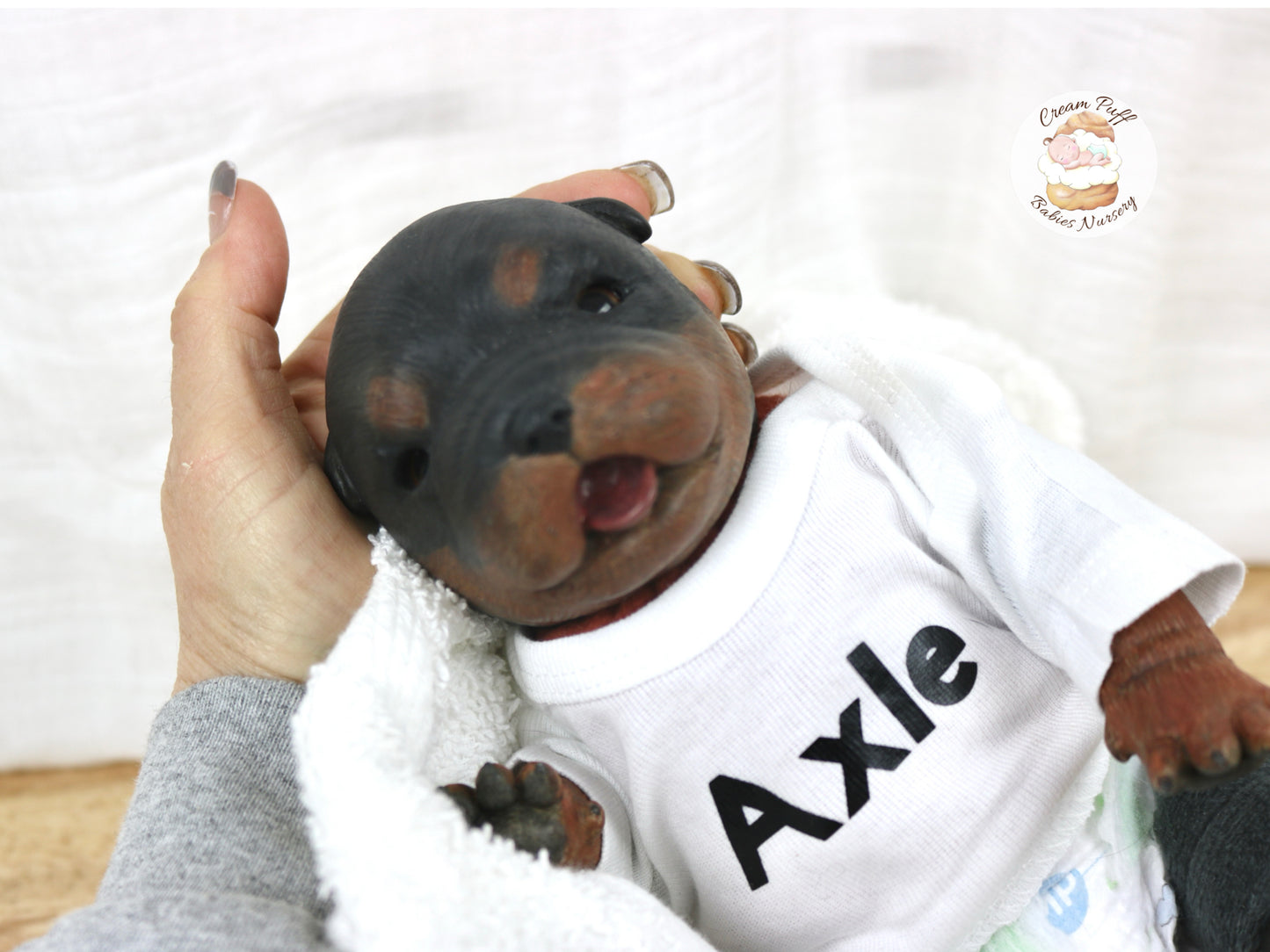 Adoptable Reborn Rottweiler / Doberman Puppy Dog Baby Doll