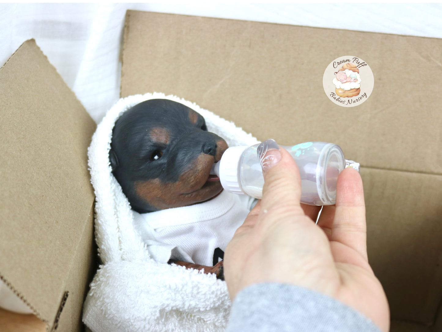 Adoptable Reborn Rottweiler / Doberman Puppy Dog Baby Doll