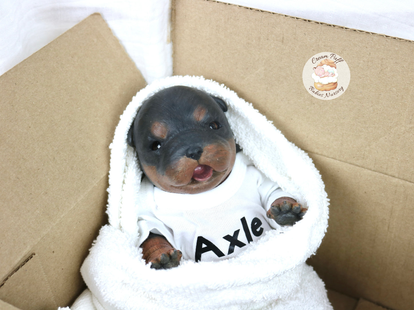 Adoptable Reborn Rottweiler / Doberman Puppy Dog Baby Doll